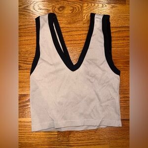 Forever 21 Gray and Black Cropped Tank Top